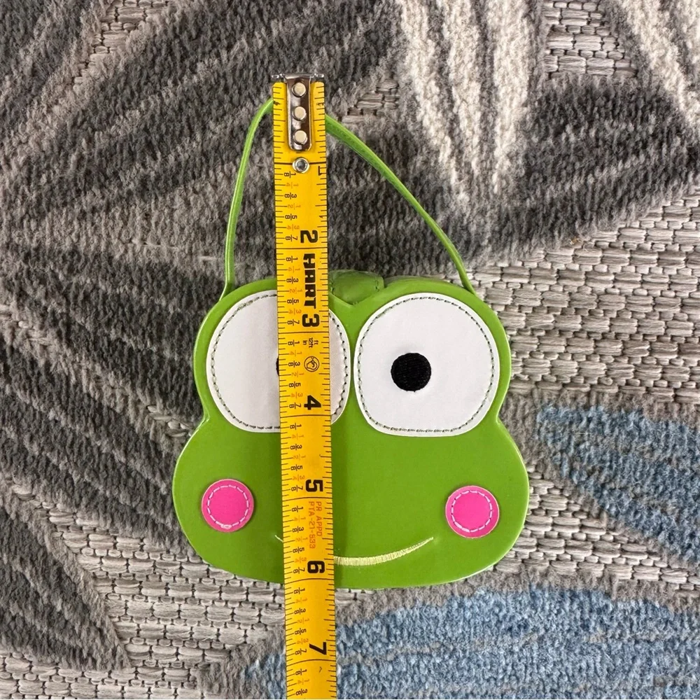 Vintage Sanrio Keroppi Frog Hard Shell Jewelry Case‎ / Coin Purse with Handle